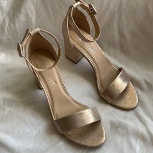Gold Ankle Strap Heels